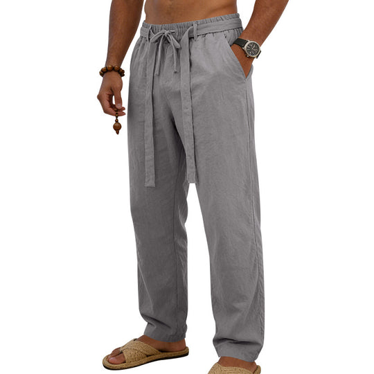 Herren Atmungsaktive Sommer-Relaxhose mit Elastikbund, Tunnelzug und Seitentaschen Shop Nory