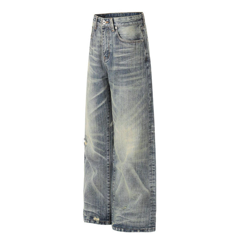 Damen Hochtaillierte Wide‑Leg Destroy‑Jeans mit Used‑Effekt und Culotte‑Silhouette Shop Nory