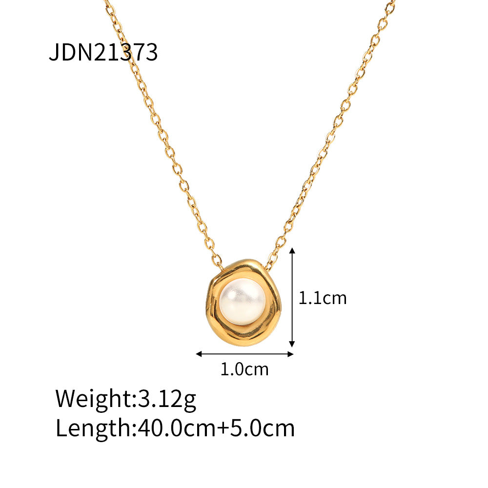 Damen Halskette mit einzigartigem Perlenanhänger und verstellbarem Edelstahlverschluss Shop Nory