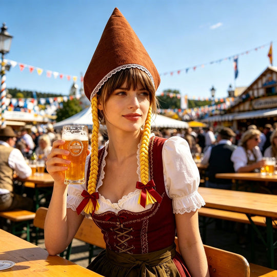 Damen nan traditionelle Trachtenhaube aus Baumwollvelours mit feinem Spitzenrand für Dirndl Shop Nory