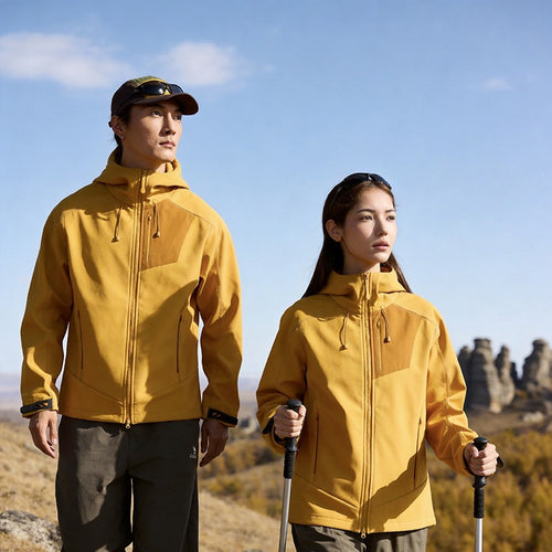 Herren Softshell-Trekkingjacke mit Kapuze atmungsaktiv winddicht dehnbar Shop Nory
