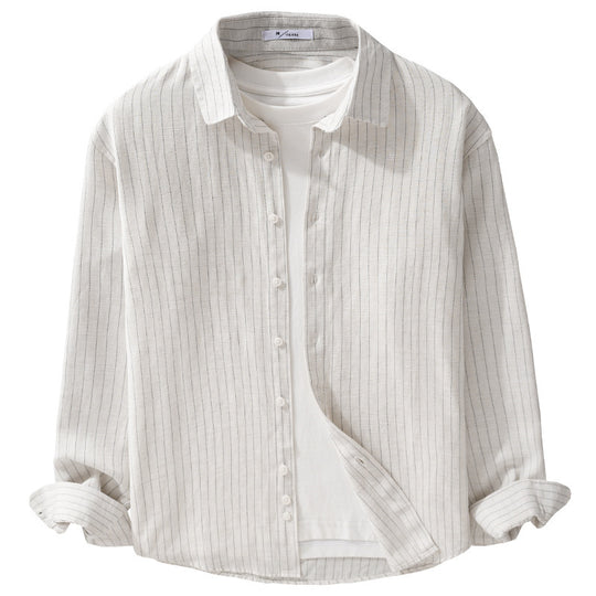 Herren Leichtes Nadelstreifen-Overshirt aus Leinen-Baumwollmix Shop Nory