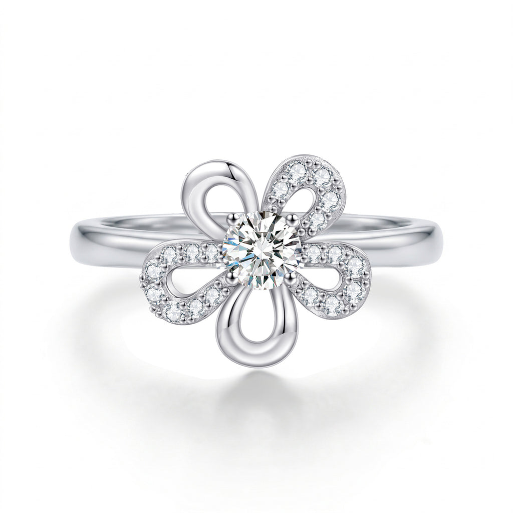 Damen Blumenring mit funkelndem Kristall und elegantem Design Shop Nory