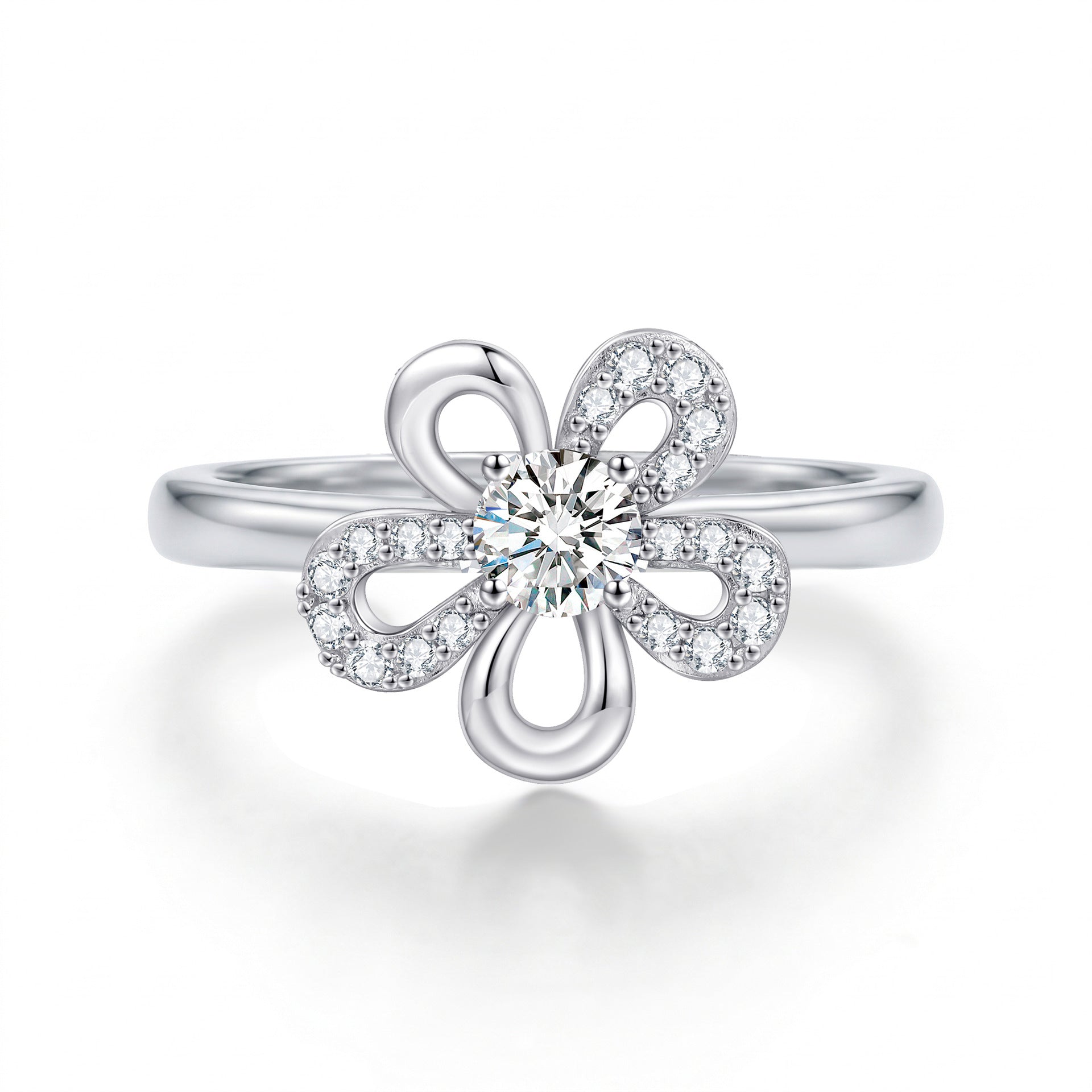 Damen Blumenring mit funkelndem Kristall und elegantem Design Shop Nory