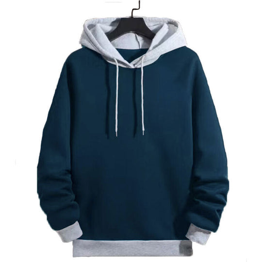 Herren legerer Kapuzenpullover mit kontrastierenden Ärmeln