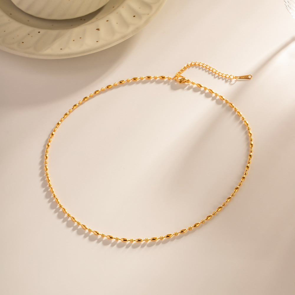 Damen Halskette mit filigranem Perlendesign und hypoallergener Edelstahlverarbeitung Shop Nory
