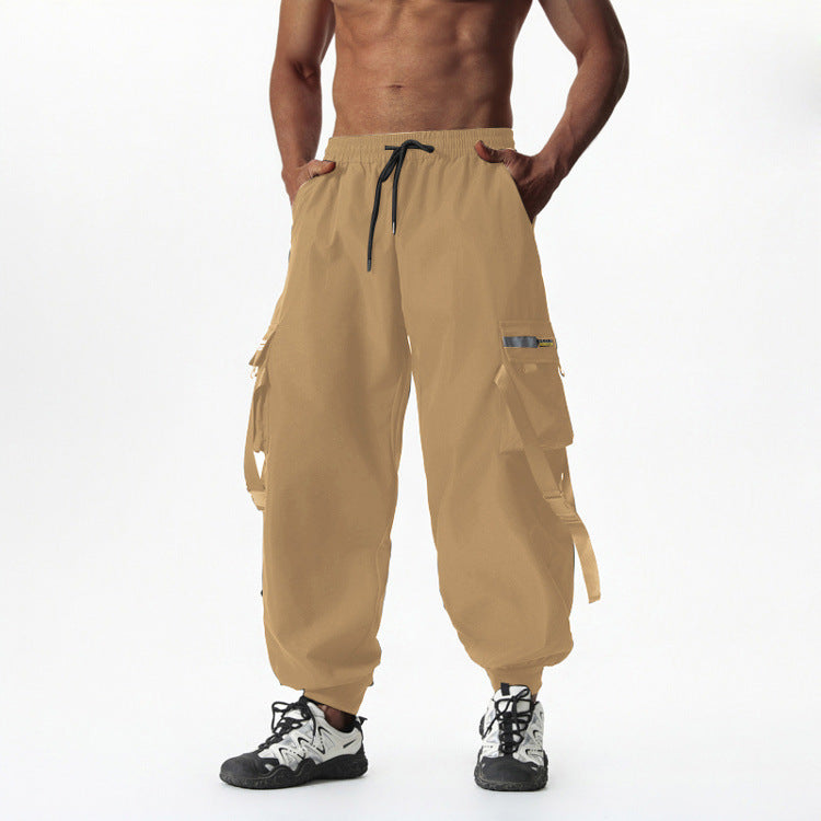 Herren Utility-Cargo-Jogginghose mit Tunnelzug, Beinschnallen & Mehrfachtaschen Shop Nory