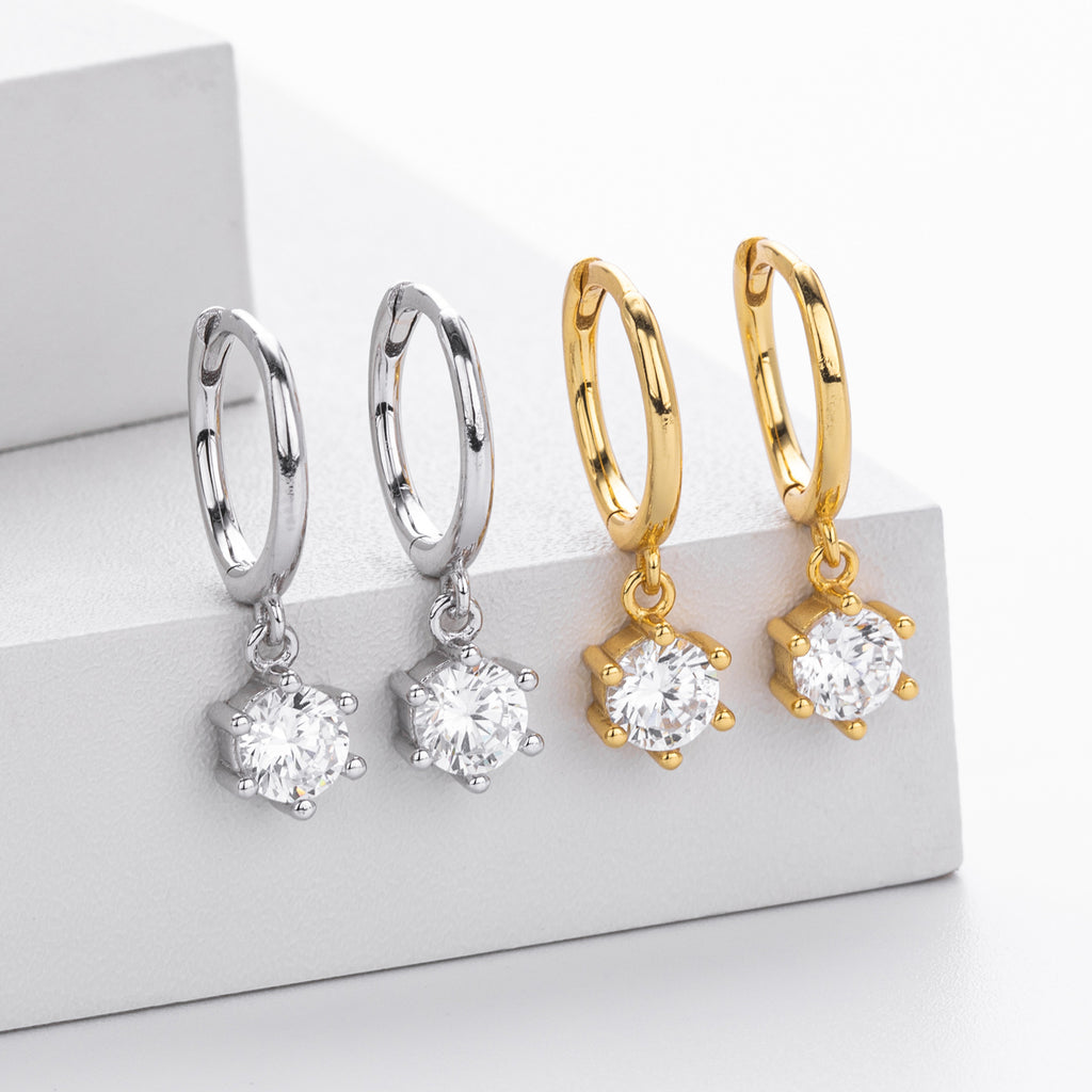 Damen Ohrhänger mit funkelnden Zirkon-Anhängern und hochwertigem 925 Sterling Silber Shop Nory