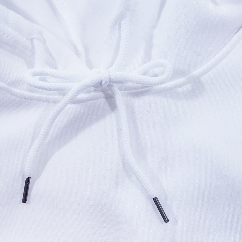 Unisex minimalistischer Kapuzenpullover aus French-Terry mit flachem Kordelzug und verstärkter Nackenpasse Shop Nory
