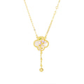 Damen elegante Halskette mit filigranem Blumenmuster und Zirkonia Shop Nory