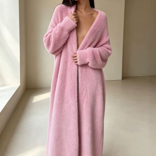 Damen Langer Übergroßer Maxi-Strickcardigan mit offener Front Shop Nory