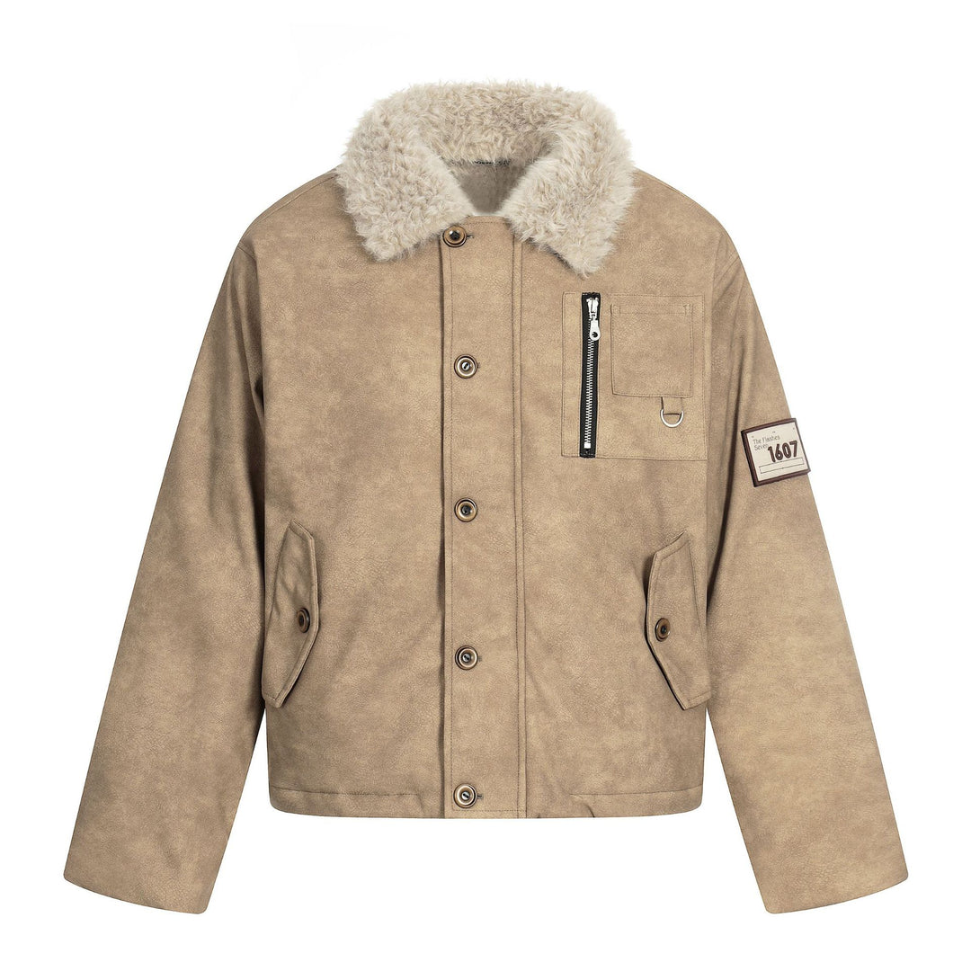 Herren Kurzblouson im Retro‑Military‑Look mit Teddyfellkragen und funktionalen Brusttaschen Shop Nory