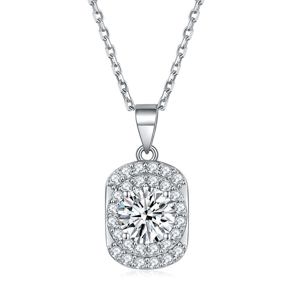Damen Anhänger mit funkelndem Zirkonia-Rahmen und eleganter Kettenstruktur Shop Nory