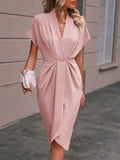 Damen Wickelkleid mit elegantem Drapierungsdesign