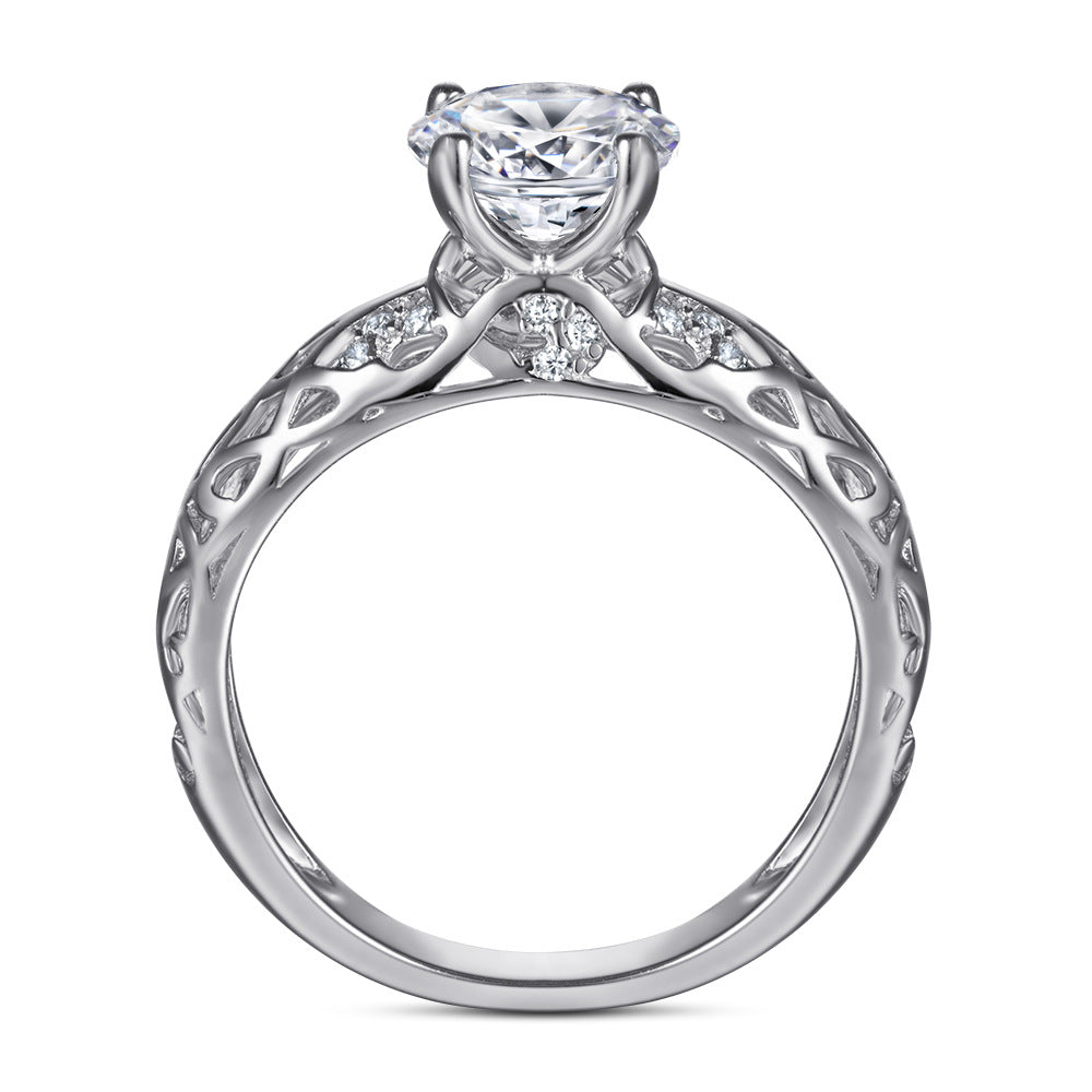 Damen Ring mit filigranem Design und strahlendem Zirkonia-Besatz Shop Nory