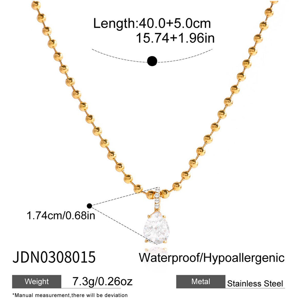 Damen elegante Halskette mit funkelndem Zirkonia-Anhänger und verlängerbarem Design Shop Nory