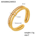 Damen Offener Ring aus Titanstahl mit Zirkonia und gewundenem Design Shop Nory