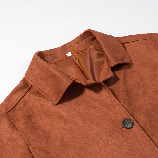 Damen Midilanger Veloursoptik-Mantel Shop Nory