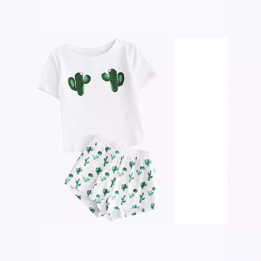 Damen Pyjama-Set mit humorvollem Print und bequemer Passform