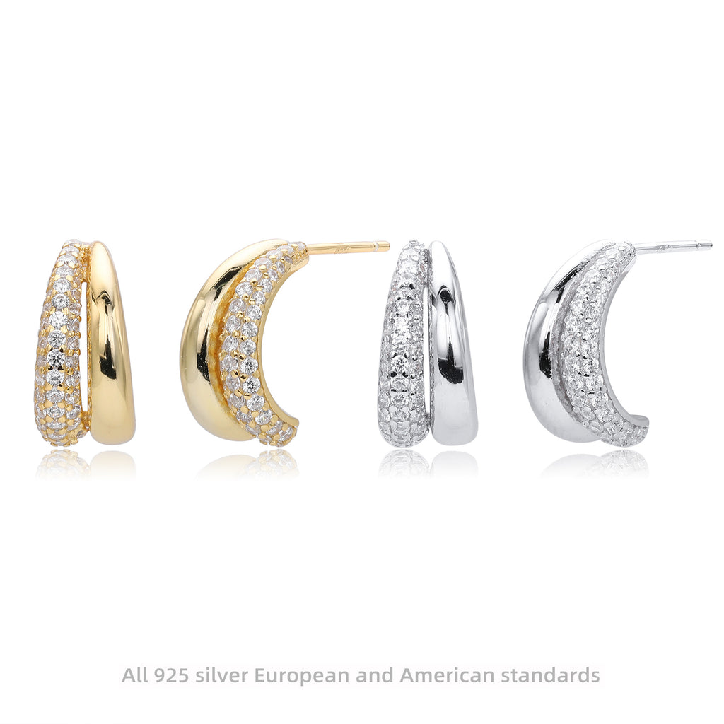 Damen Ohrhänger mit funkelndem Zirkonbesatz und eleganter 925 Sterling Silberfassung Shop Nory