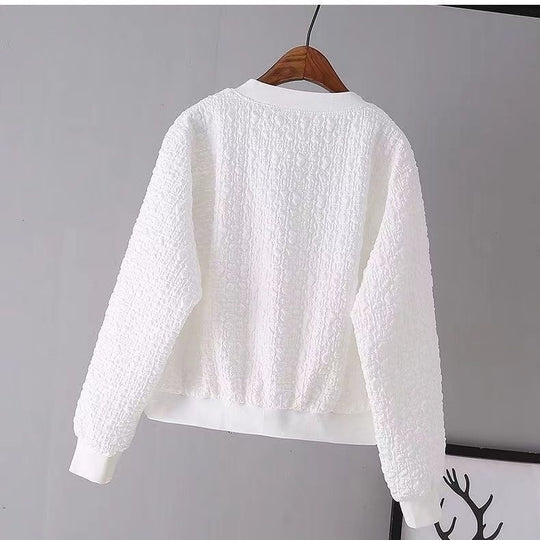 Damen Modische Boucle-Jacke mit Reißverschluss Shop Nory