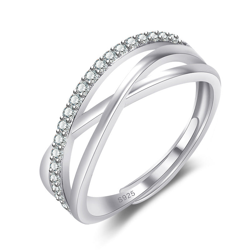 Damen Kreuzring mit funkelnden Zirkonia Shop Nory