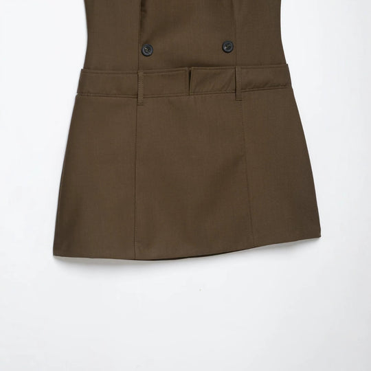 Damen Ärmelloses Pinafore‑Kleid mit doppelreihiger Knopfleiste und taillierter Passform Shop Nory