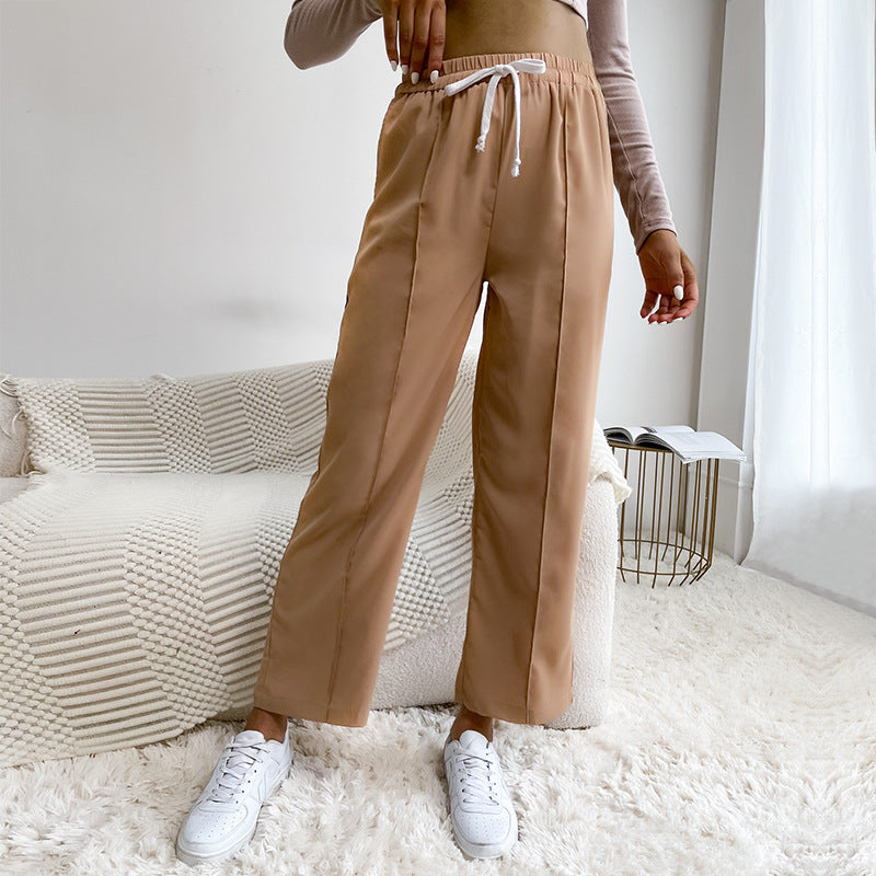 Damen Relaxed-Hose mit Elastikbund, Kordelzug und Bügelfalte Shop Nory