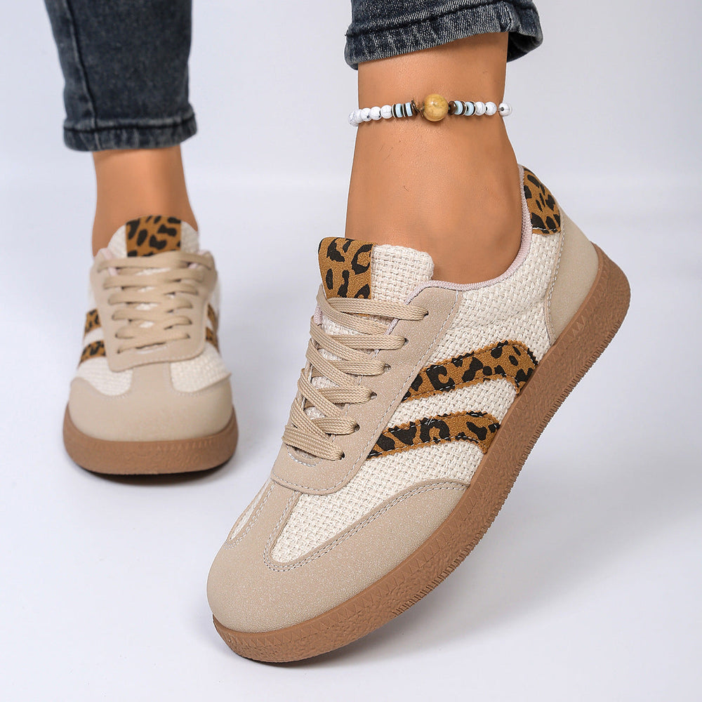 Damen Sneakers mit stylischem Leo-Design und bequemer Dämpfung