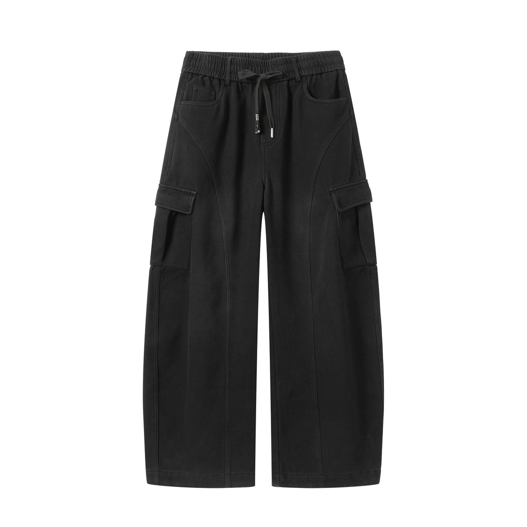 Herren Weite Cargo-Hose mit Kordelbund und Mehrfachpattentaschen Shop Nory