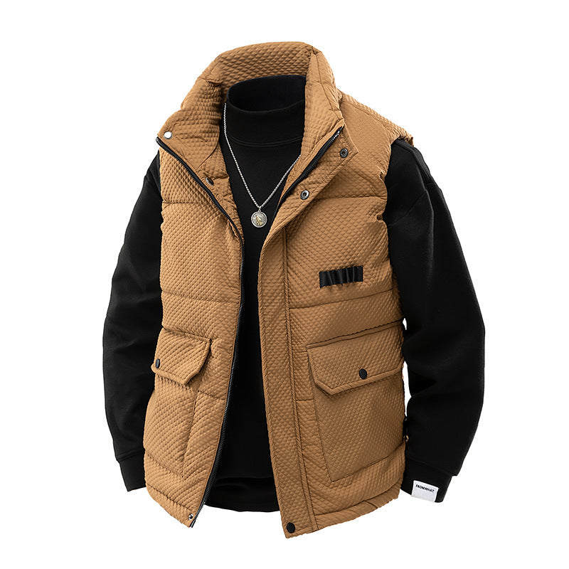 Herren Gepolsterte Steppweste mit Utility-Taschen und hohem Kragen Shop Nory