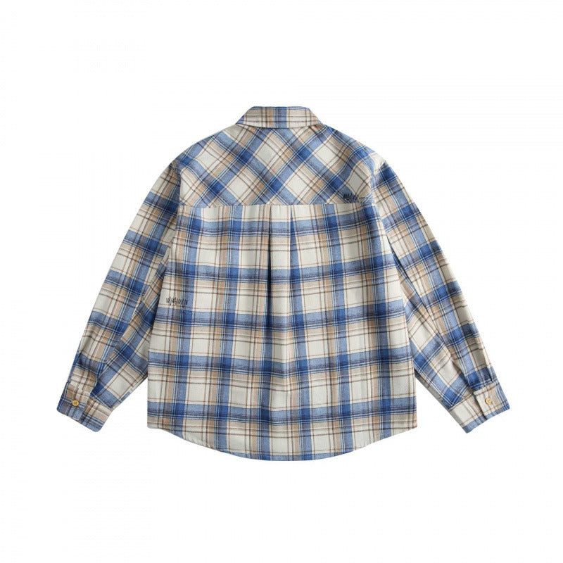 Herren Karierter Oversize-Hemd aus weichem Flanell mit Brusttasche und Rundsaum Shop Nory