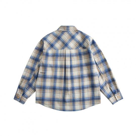 Herren Karierter Oversize-Hemd aus weichem Flanell mit Brusttasche und Rundsaum Shop Nory