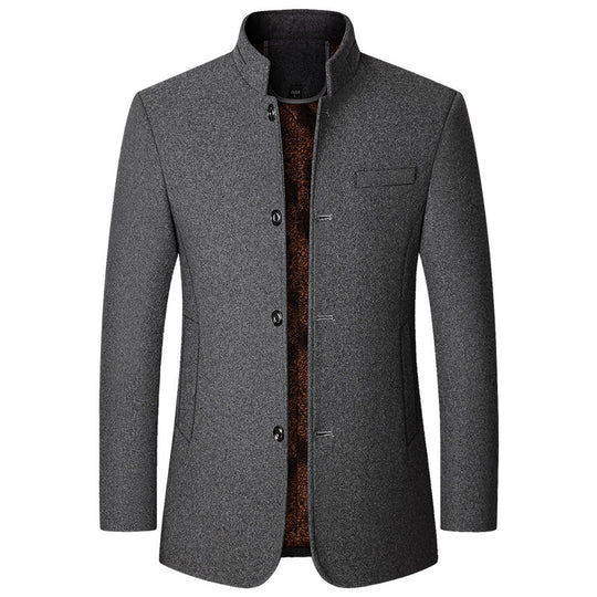 Herren Wollmantel mit Stehkragen und gesteppter Thermofütterung Shop Nory