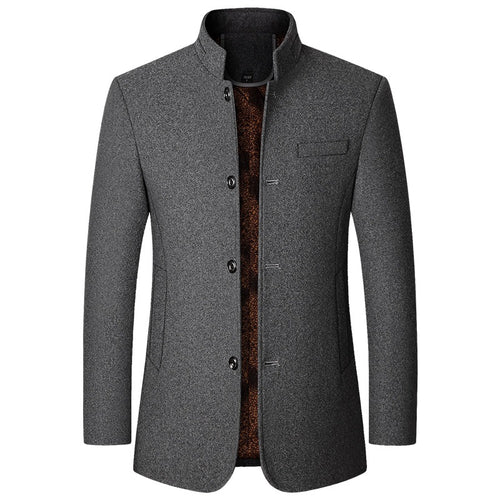 Herren Wollmantel mit Stehkragen und gesteppter Thermofütterung Shop Nory
