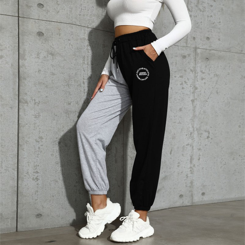 Damen Lässige Trackpant mit hohem Gummibund, Tunnelzug, Seitentaschen und elastischen Bündchen Shop Nory