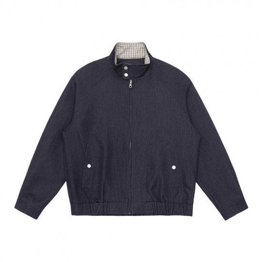 Herren Leicht wattierte Blousonjacke im Bomberstil mit Stehkragen, Karofutter und elastischem Saum Shop Nory