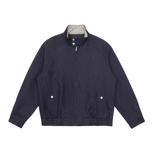 Herren Leicht wattierte Blousonjacke im Bomberstil mit Stehkragen, Karofutter und elastischem Saum Shop Nory