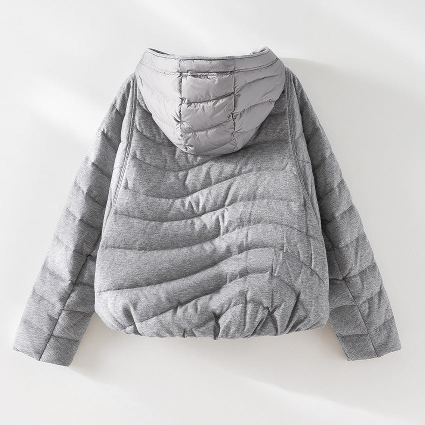 Damen gesteppte Kapuzen-Winterjacke mit tailliertem Gummizug Shop Nory