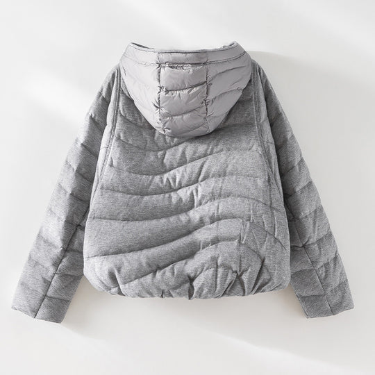 Damen gesteppte Kapuzen-Winterjacke mit tailliertem Gummizug Shop Nory