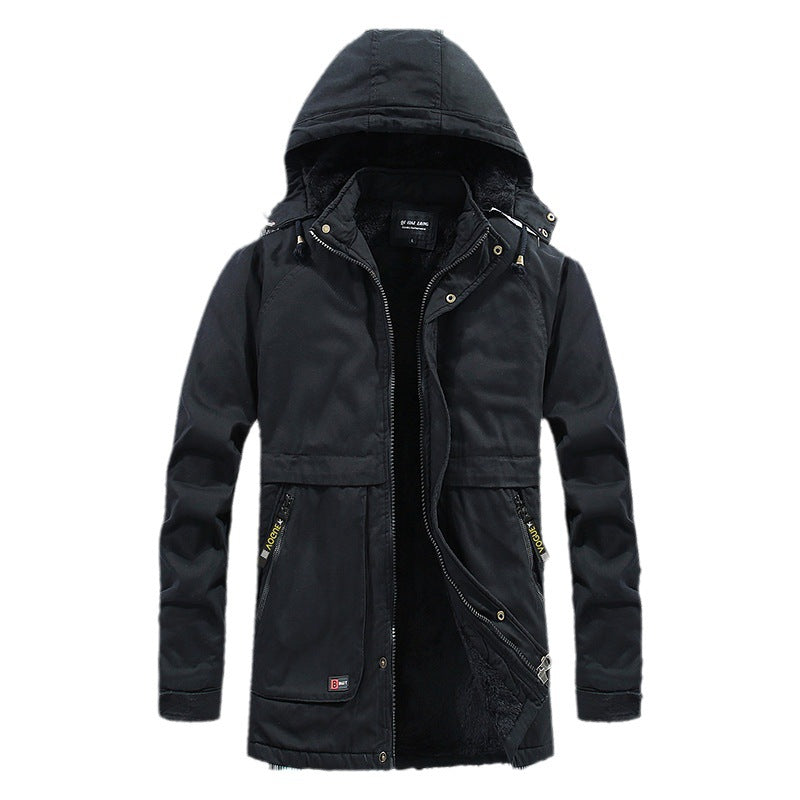 Herren gefütterter Parka mit Kapuze und weichem Teddyinnenfutter Shop Nory