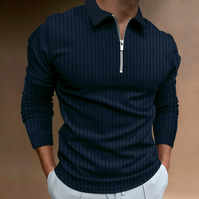 Herren Poloshirt mit elegantem Reißverschluss und strukturiertem Design