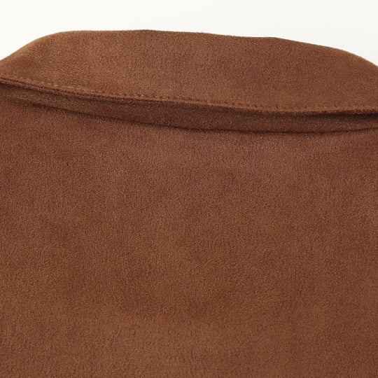 Damen Kurzgeschnittene Veloursoptik-Jacke mit zentralem Reißverschluss und Hemdkragen Shop Nory
