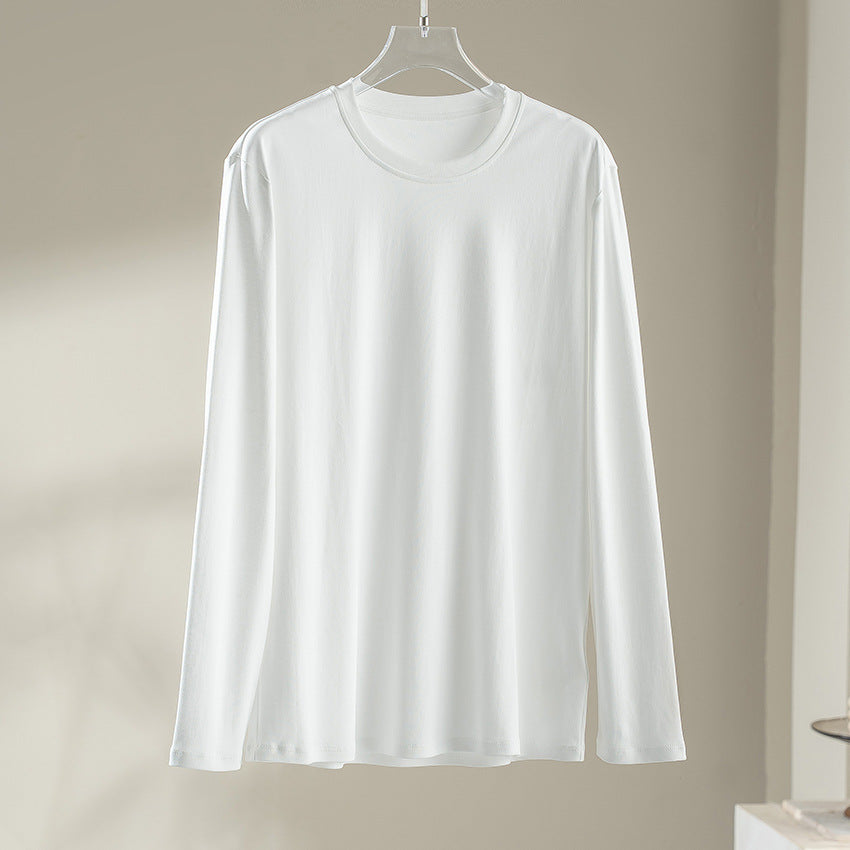 Damen Langärmeliges Rundhals-Longsleeve aus Modal-Mix mit fließender Silhouette Shop Nory