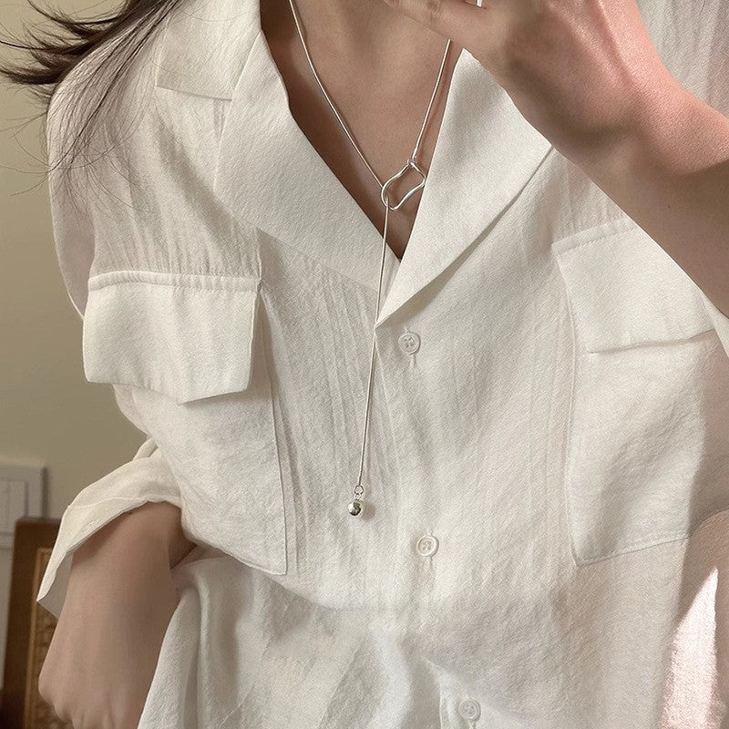 Damen elegante und minimalistische Kette mit Karabinerverschluss Shop Nory
