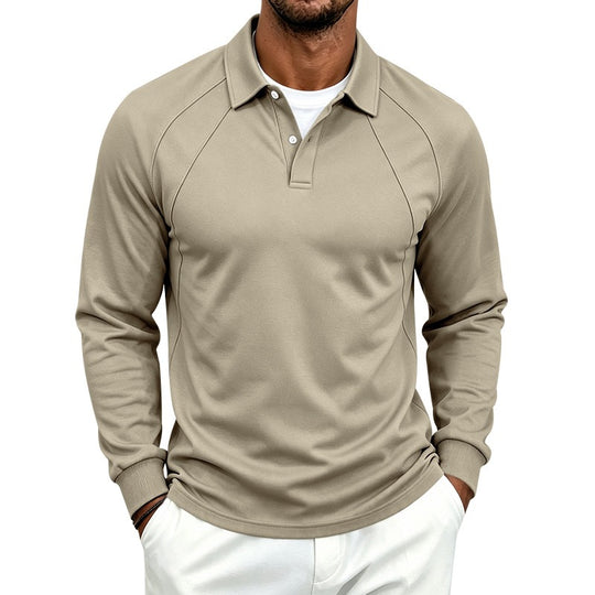 Herren Langarm-Polohemd aus atmungsaktivem Jersey mit Raglanärmeln Shop Nory