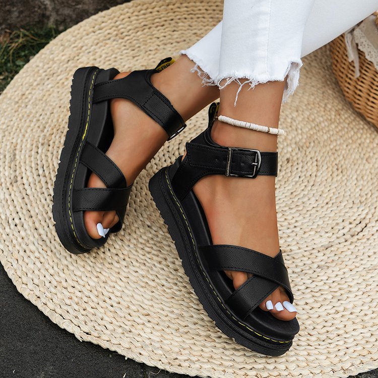 Damen modische Cross-Sandalen mit verstellbarem Fersenriemen und rutschfester Sohle