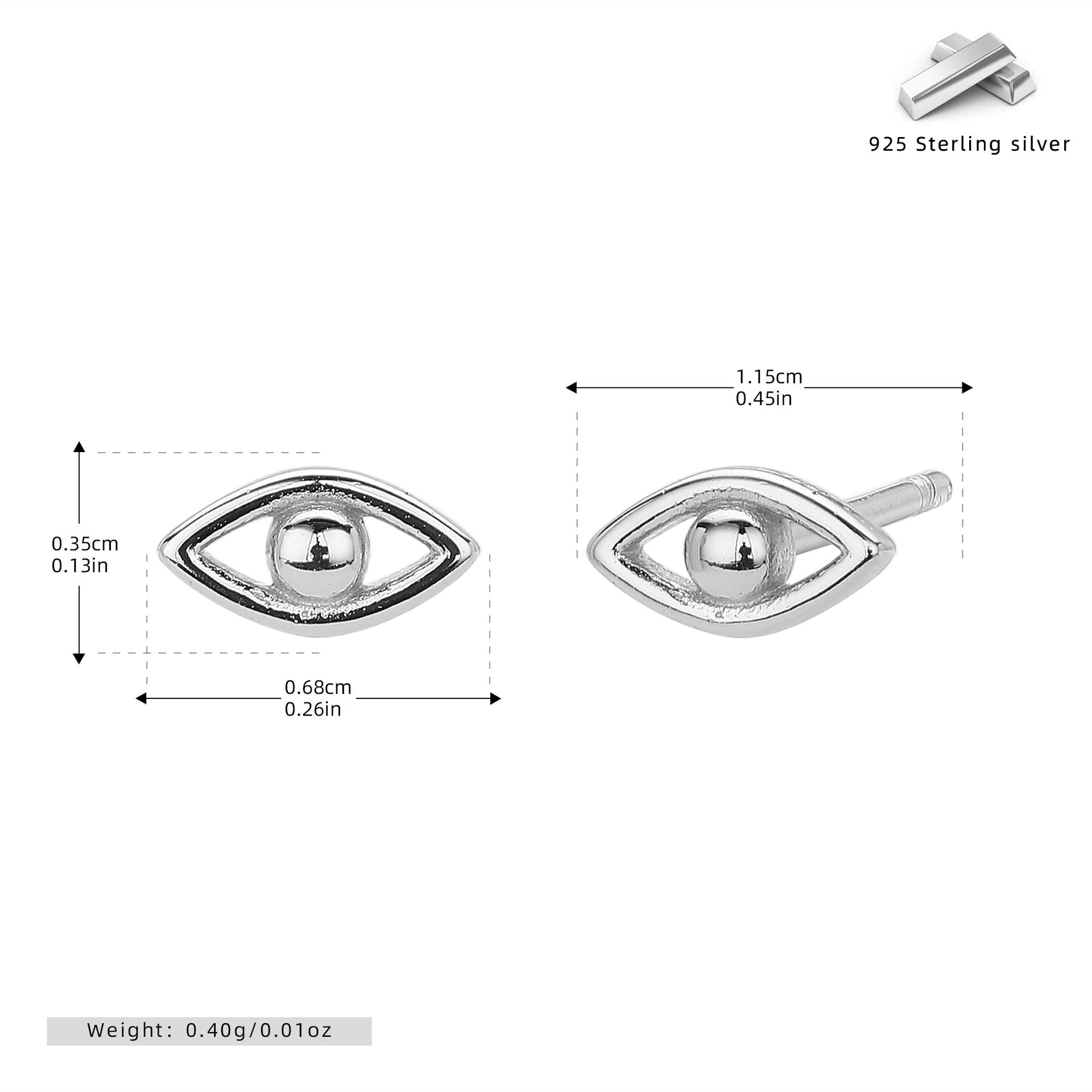 Damen Ohrstecker mit schützendem Augenmotiv aus hochwertigem 925 Sterling Silber Shop Nory