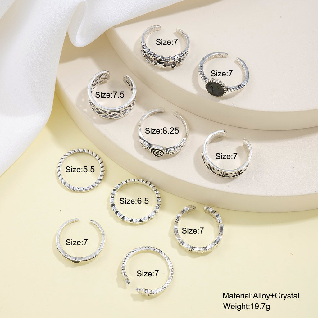 Damen elegant gestaltetes Multi-Ringe-Set Shop Nory