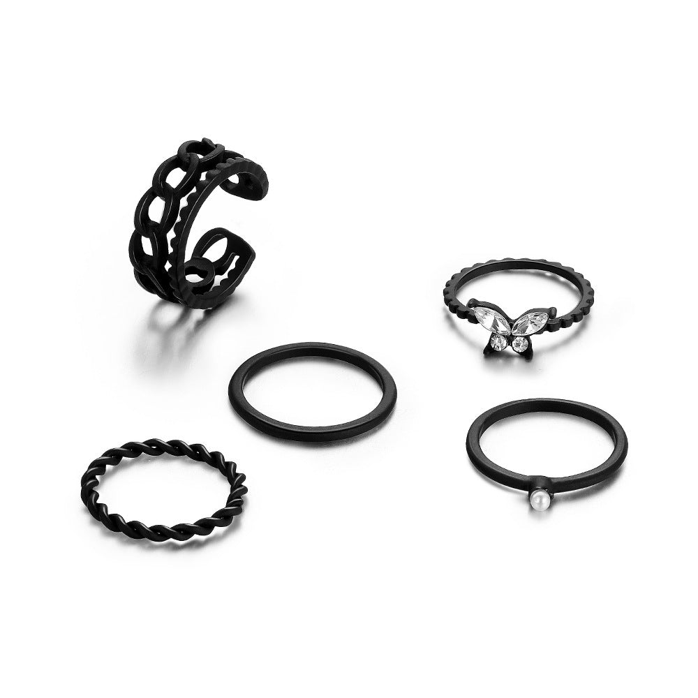 Damen Ring-Set mit elegantem Schmetterlingsdesign und luxuriösen Akzenten Shop Nory